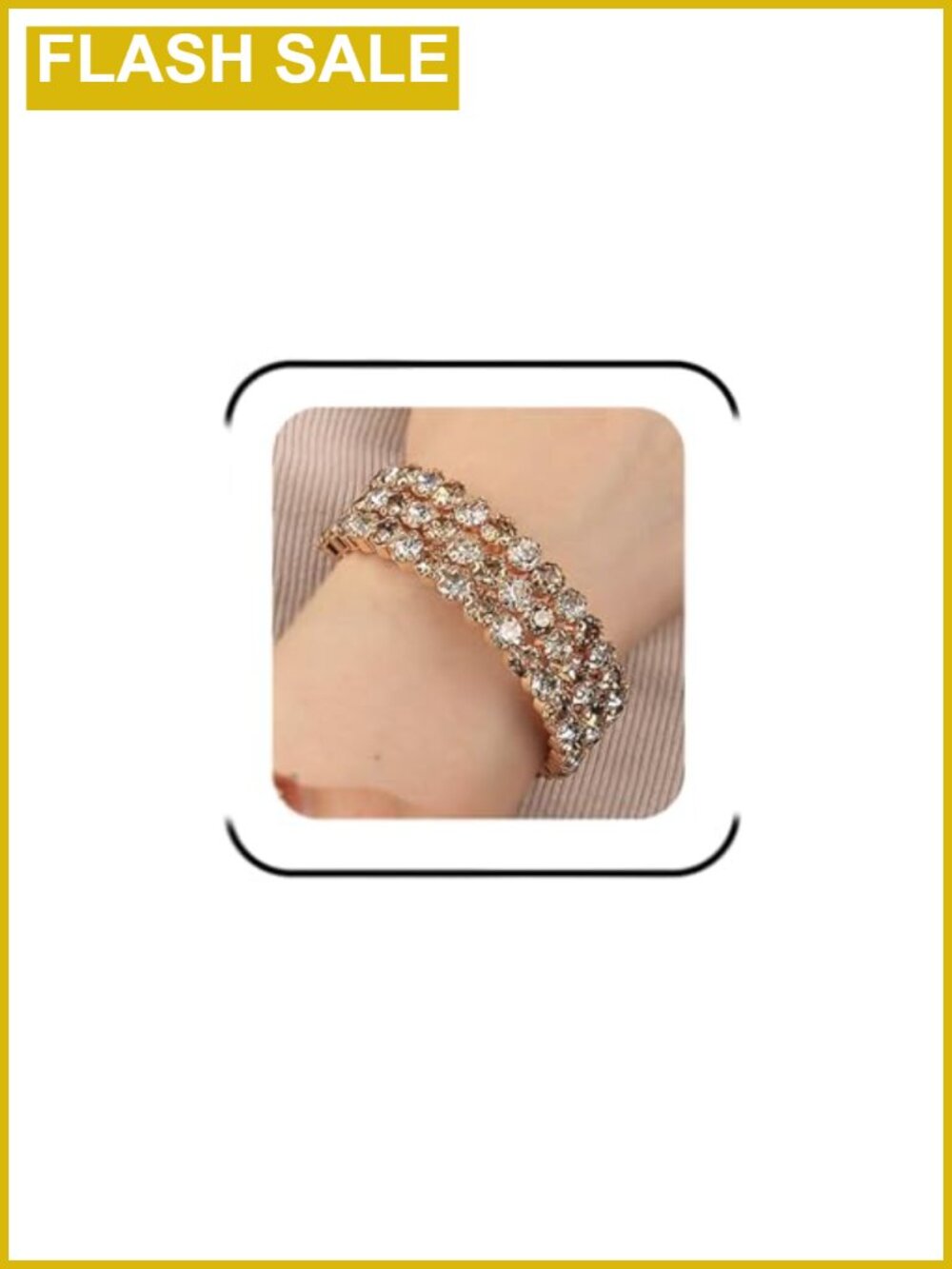 Vintage Rhinestone Cuff Bracelet Layered Crystal Bangle Adjustable Chunky Wrist